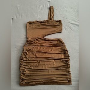 Black ruched mini dress